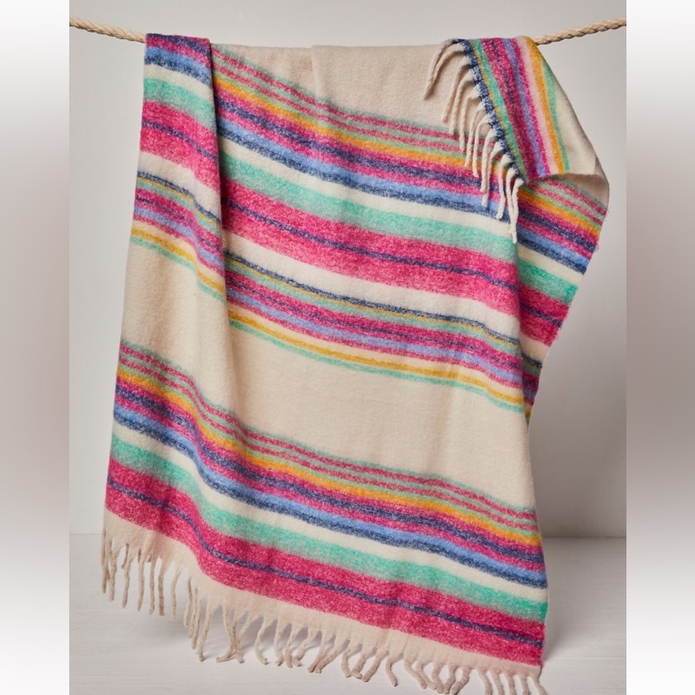 NEW Free People Skye stripe fringe blanket